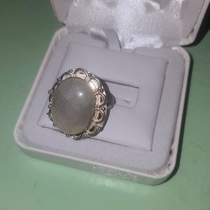 Large stone silver ring